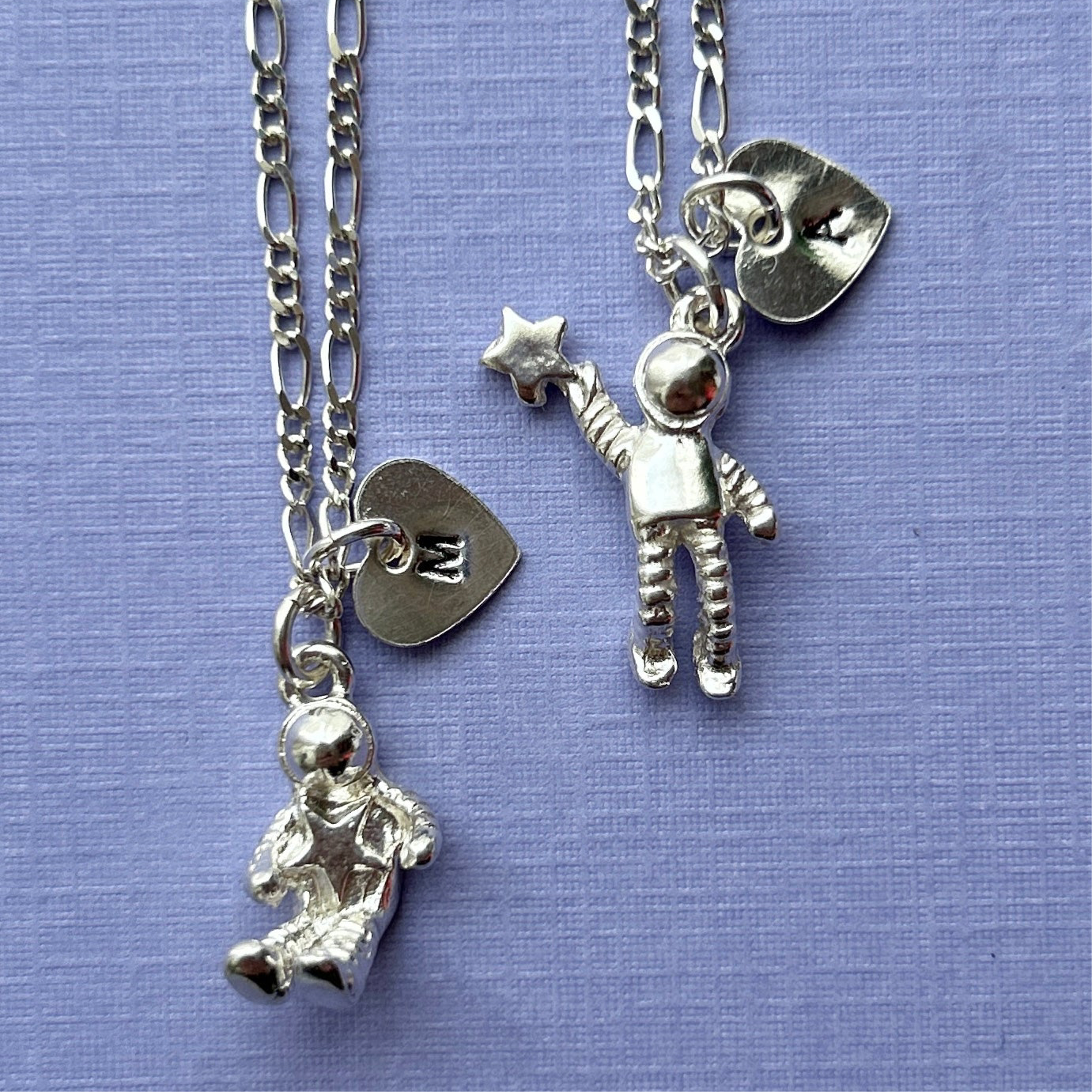 COLLARES AMOR GALÁCTICO DE PLATA 925 (PRECIO POR EL PAR)