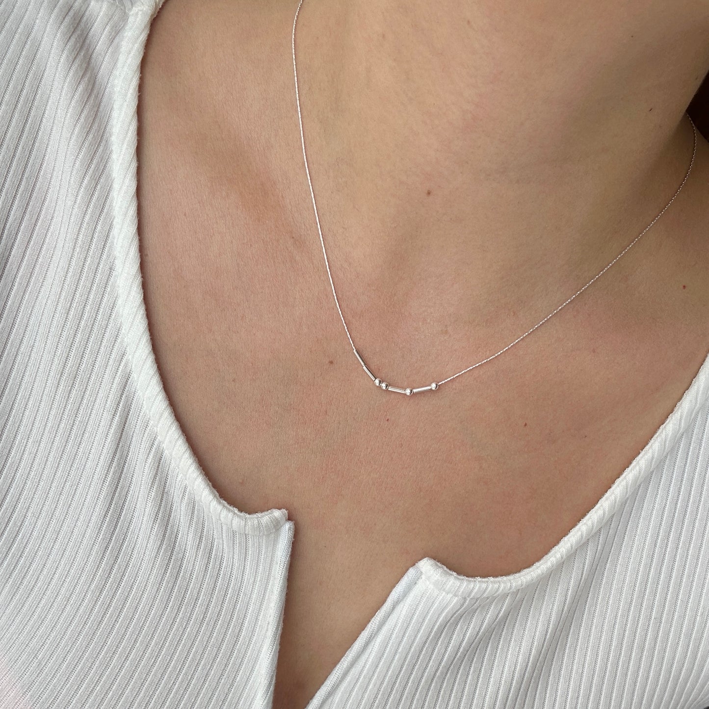 COLLAR CÓDIGO MORSE PLATA 925
