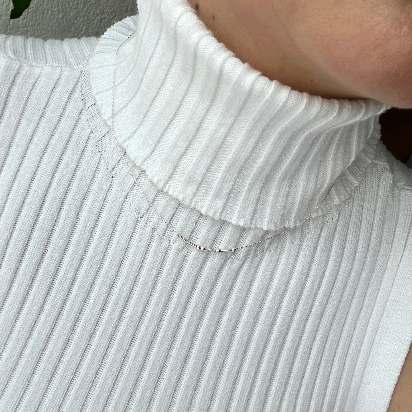 COLLAR CÓDIGO MORSE PLATA 925