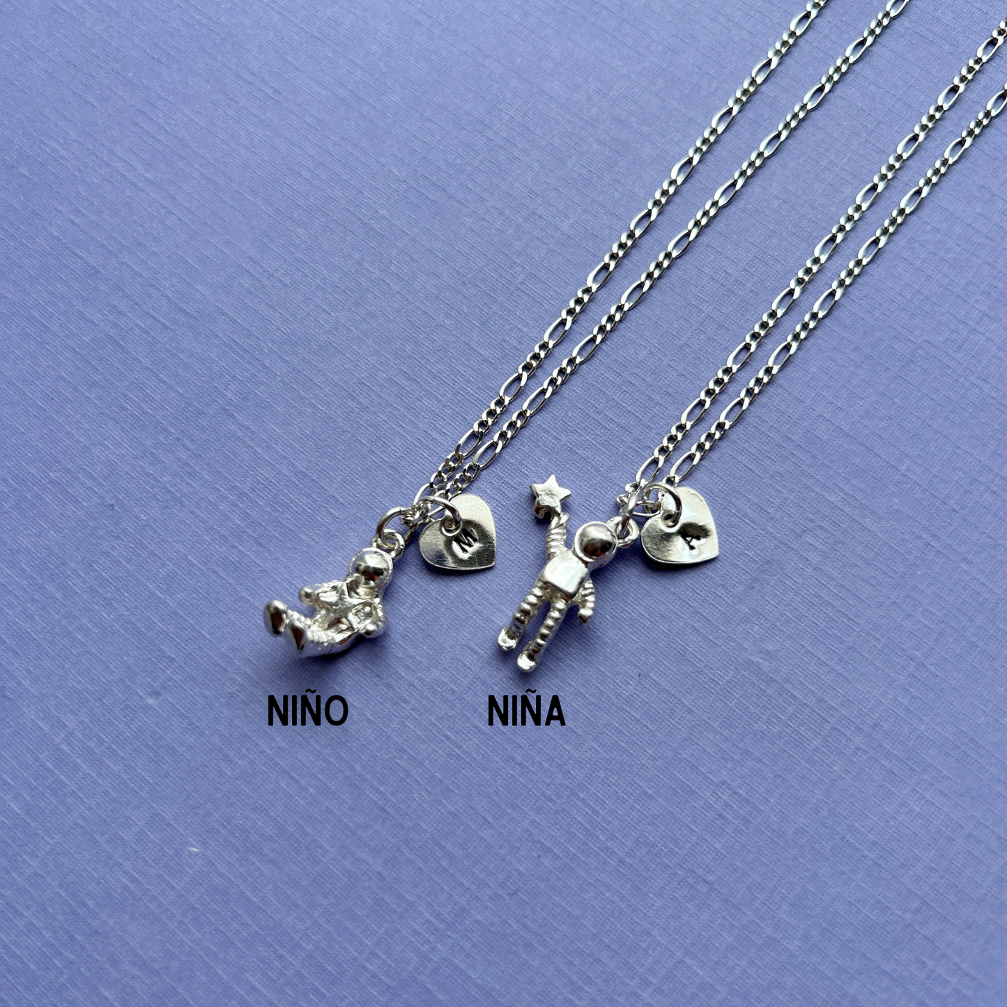 COLLARES AMOR GALÁCTICO DE PLATA 925 (PRECIO POR EL PAR)