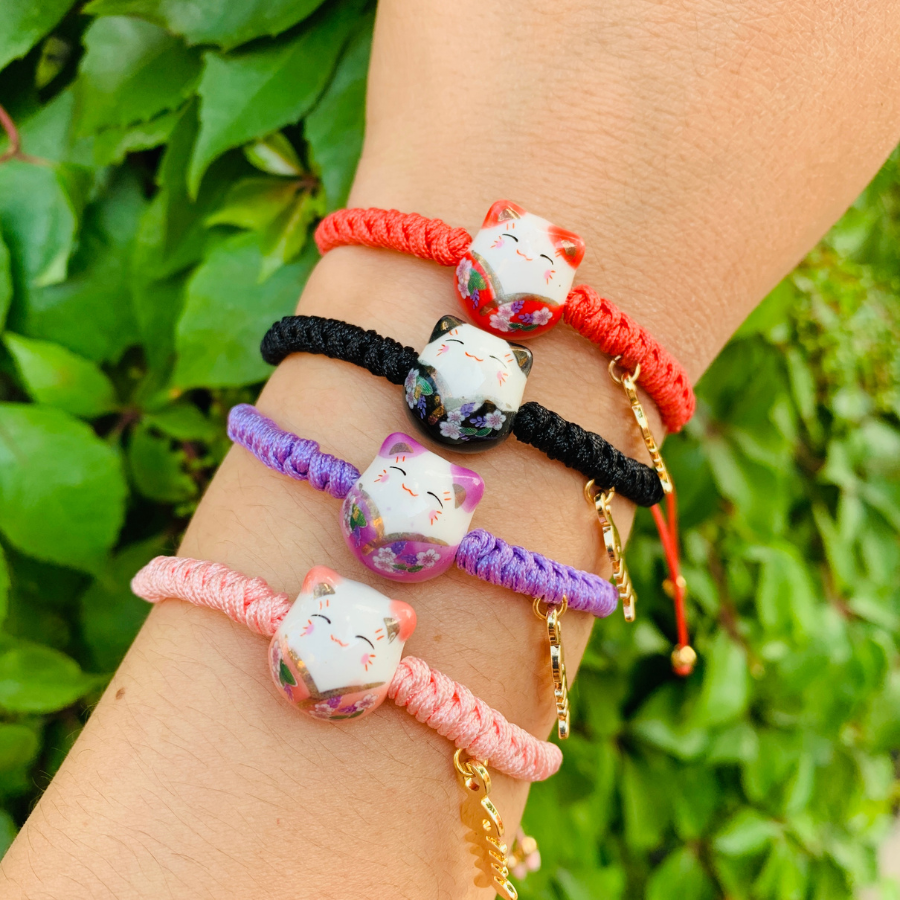 PULSERA GATITO GOLDO DE LA SUERTE