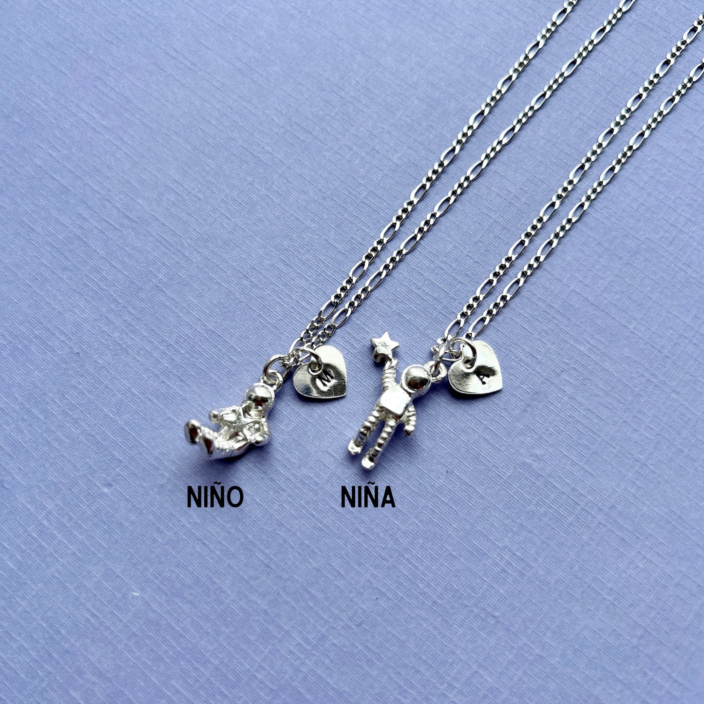 COLLARES AMOR GALÁCTICO DE PLATA 925 (PRECIO POR EL PAR)