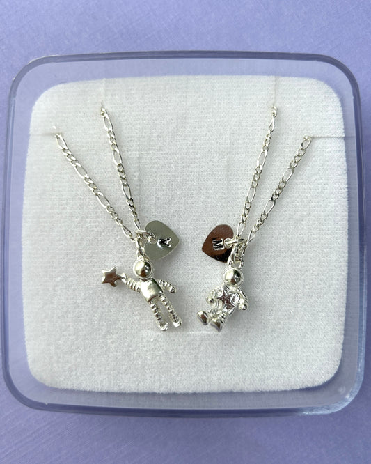 COLLARES AMOR GALÁCTICO DE PLATA 925 (PRECIO POR AMBOS COLLARES)